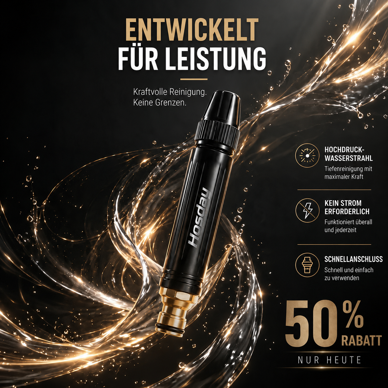 🚗 NUR HEUTE: 75 % RABATT ✨ Hosday® Leistungsstarker Hochdruckreiniger für Auto & Garten