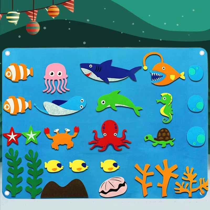 🚗 NUR HEUTE: 80 % RABATT ✨Hosday® Montessori Learning Felt Board - Explore Imaginative Worlds!