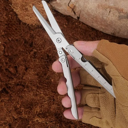 ✂️ Hosday® 2-in-1 Foldable EDC Scissors with Built-In Ruler