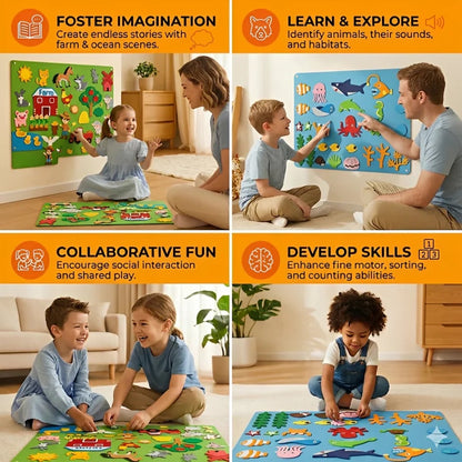 🚗 NUR HEUTE: 80 % RABATT ✨Hosday® Montessori Learning Felt Board - Explore Imaginative Worlds!