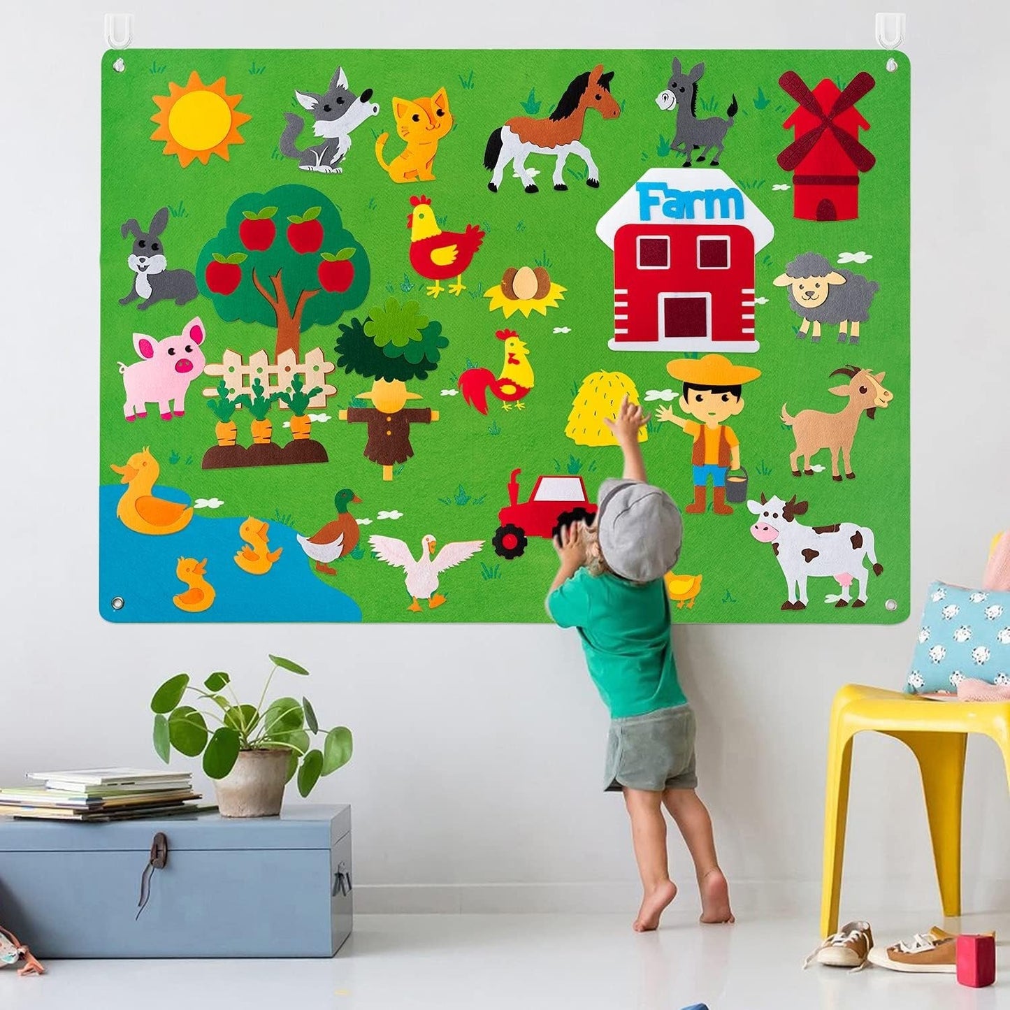 🚗 NUR HEUTE: 80 % RABATT ✨Hosday® Montessori Learning Felt Board - Explore Imaginative Worlds!