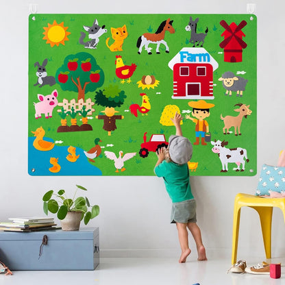 🚗 NUR HEUTE: 80 % RABATT ✨Hosday® Montessori Learning Felt Board - Explore Imaginative Worlds!